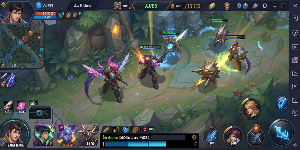Tampilan gameplay seru dan menegangkan dari AJR88 MOBA.
