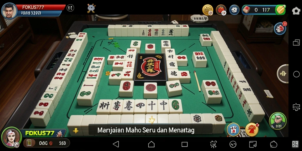 Tampilan menarik dari gameplay Mahjong yang seru.