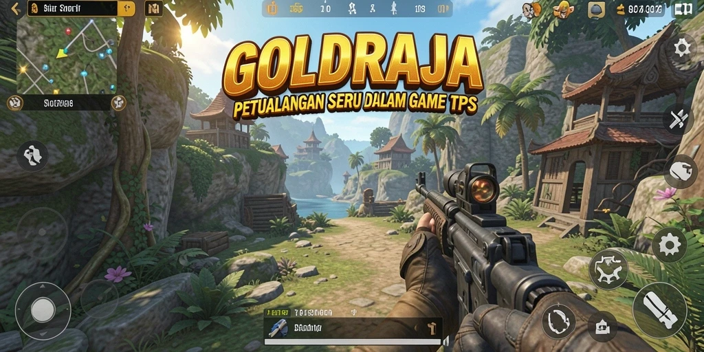 Tangkapan layar gameplay <strong>GOLDRAJA</strong> yang menampilkan aksi seru dalam mode TPS.