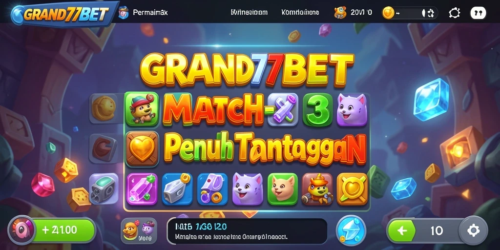 Tampilan gameplay menarik di GRAND77BET dengan objek berwarna-warni.
