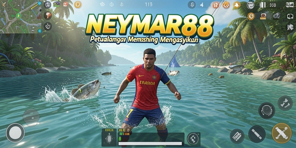Screenshot gameplay NEYMAR88 menampilkan aksi memancing yang menarik.