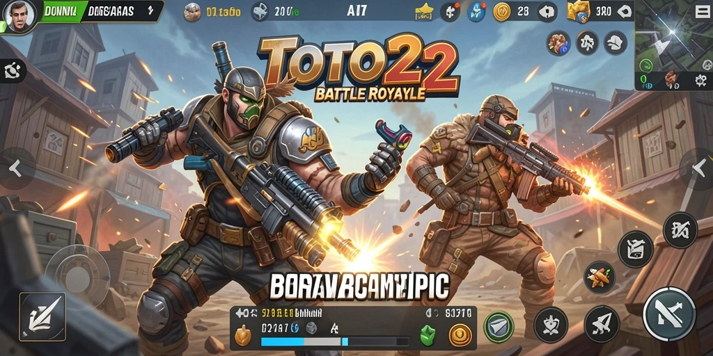 Screenshot gameplay TOTO22 menampilkan aksi seru dalam dunia Battle Royale.