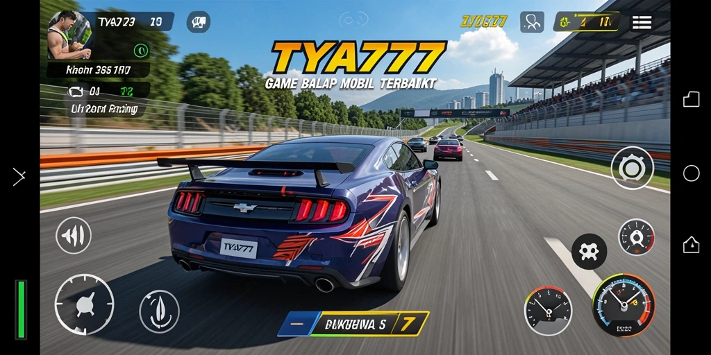 Tampilan gameplay balapan mobil yang mendebarkan di TYA777.