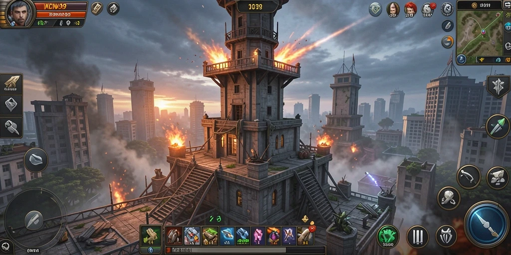 Skrinsut WOW99 yang menampilkan aksi seru di Tower Defense.